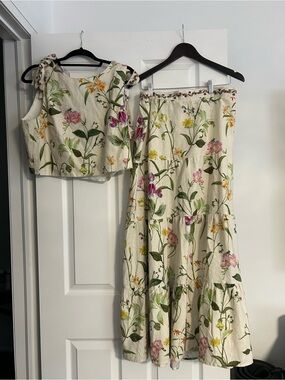 Camila Coelho floral skirt and vest size L